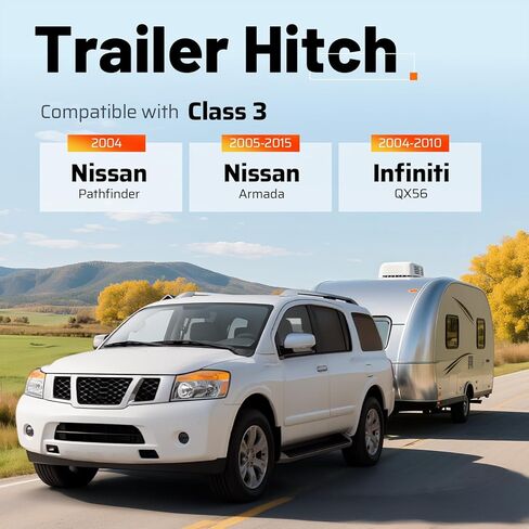 Class 3 Trailer Tow Hitch 2" Receiver Compatible with 2005-2015 Nissan Armada 2004-2010 Infiniti QX56 2004 Nissan Pathfinder in Saudi Arabia