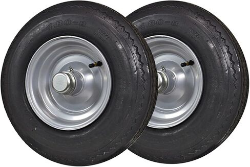 2 Pack - 1" Bearing Log Splitter Wheel and Tire 4.80" Wide X 8.0" Diameter - Silver in Saudi Arabia
