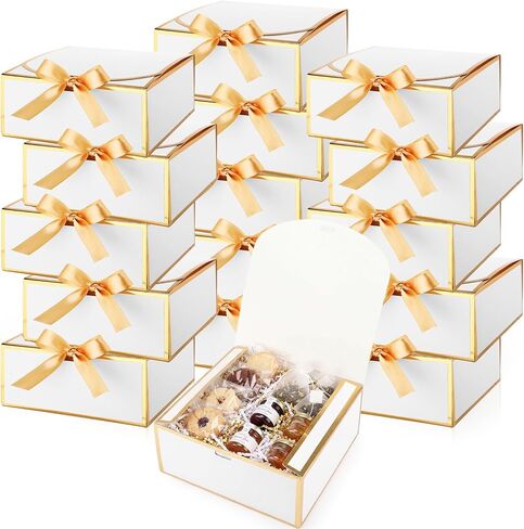 Jaloro 16 Pack Pink Gift Boxes with Lids, 7x7x3 Inch Bridesmaid Proposal Box with Ribbons for Present Wedding, Birthday, Anniversary, Mother's Day, Graduation, Baby Shower, Cupcake Packaging in Saudi Arabia