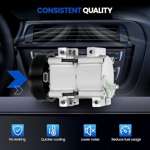 58150 ضاغط مكيف الهواء مع قابض متوافق مع Ford F-250 F-350، لـ E-350 Econoline، للهيكل التجاري F-59، لـ F-Super Duty، 1993-1996 7.3L V8 in Kuwait