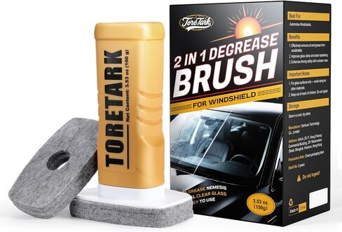 Handheld Glass Oil Film Remover for Car Window, Automotive Oil Film Cleaning Brush for Clear View, TSCA Certified Windshield Cleaner, Easy to Apply - Glass Emulsion Cleaner in Saudi Arabia