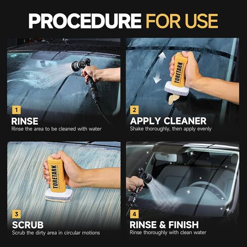 Handheld Glass Oil Film Remover for Car Window, Automotive Oil Film Cleaning Brush for Clear View, TSCA Certified Windshield Cleaner, Easy to Apply - Glass Emulsion Cleaner in Saudi Arabia