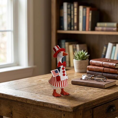 3PCS Desk Goose Outfits 7 Inches, Fourth of July Goose Outfit Set, Patriotic Desk Decor for American Independence Day, Mini Desk Gooses Clothes with Stripes and Bow in Saudi Arabia