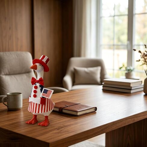 3PCS Desk Goose Outfits 7 Inches, Fourth of July Goose Outfit Set, Patriotic Desk Decor for American Independence Day, Mini Desk Gooses Clothes with Stripes and Bow in Saudi Arabia