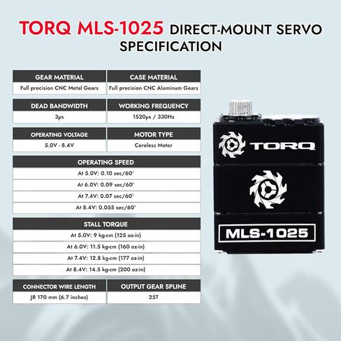 HELIDIRECT TORQ MLS-1025 Premium High Torque Servo for REDCAT Ascent-18 - Remote Control Car, RC Car, RC Crawler Upgrade Electronics RC Servo Redcat 1/18 Scale (MLS-1025 w Servo Horn) in Saudi Arabia