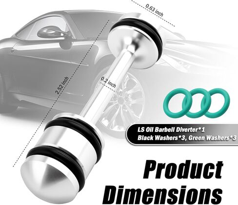 LS Oil Barbell Replacement OEM#12573460,Aluminum Aloy LS Barbell Compatible with Audi BMW Cadillac Chevrolet Chrysler Dodge,Oil Diverter Barbells Car Accessories with Washers in Saudi Arabia