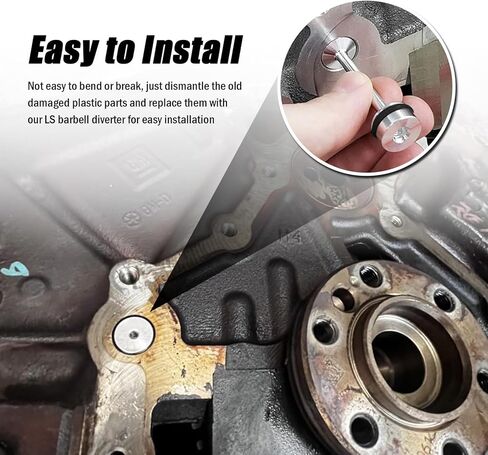 LS Oil Barbell Replacement OEM#12573460,Aluminum Aloy LS Barbell Compatible with Audi BMW Cadillac Chevrolet Chrysler Dodge,Oil Diverter Barbells Car Accessories with Washers in Saudi Arabia