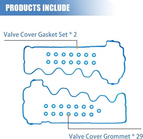 Sorello Engine Valve Cover Gasket Set Compatible with Ford Expedition Explorer F-150 F-250 F-350 Mustang for Lincoln Mark LT for Mercury for Avanti for 4.6L 5.4L V8 Engine - Replace VS50687R VS50433 in Saudi Arabia