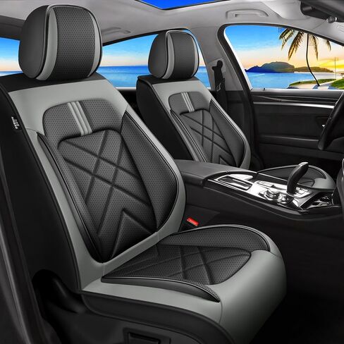 Elantra Car Seat Covers Fit for Hyundai Elantra 2017-2025 2026, Premium Full Coverage Leather Automotive Seat Protectors, All Seasons Waterproof Breathable, Airbag Compatible, (5 Seats, Black) in Saudi Arabia