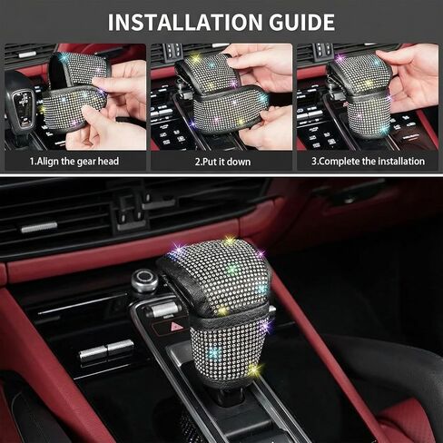 8 pcs Bling Car Accessories Set for Women, Steering Wheel Cover, Sparkly Seat Belt Covers, Bling Gear Shift Cover, Universal Fit Most Cars (Silver Diamond) in Kuwait