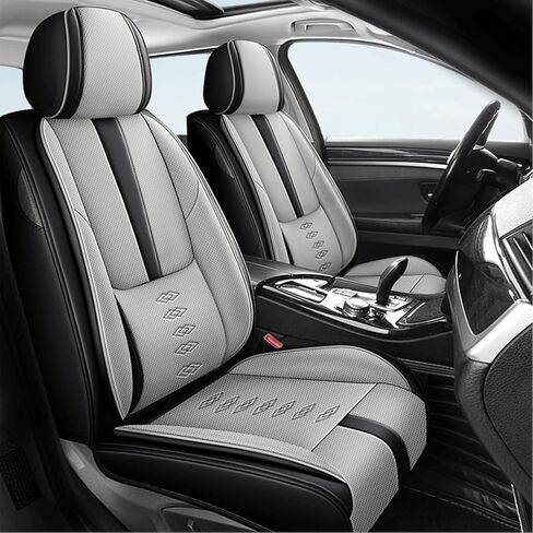 Front Car Seat Covers for Acadia,for GMC Acadia 2007-2024,Leather Front Seat Covers,Airbag-Compatible Car Seat Protectors,Waterproof Seat Cover for Cars(Black,2PCS Only) in Kuwait