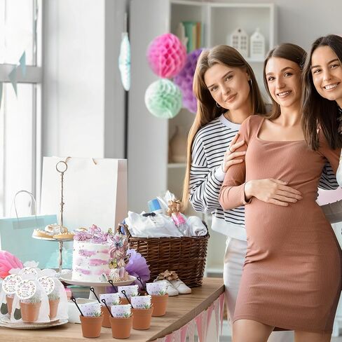 48 مجموعة من Aneco لحفلات استقبال المولود الجديد من مجموعة بذور للضيوف تتضمن مغلفات بذور ذاتية اللصق وأكياس أورجانزا وبطاقات زهور ومجرفة حديقة وباقة زهور لهدايا استحمام الربيع (بدون بذور) in Kuwait