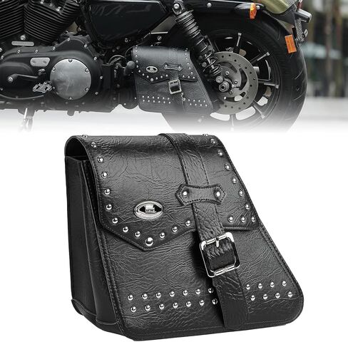 KEMIMOTO دراجة نارية سوينغ الذراع حقيبة Swingarm الجانب حقيبة 7L جلد صناعي متوافق مع Softail Sportster Iron 883، 1200XL نماذج Swingarm المثلثة in Kuwait