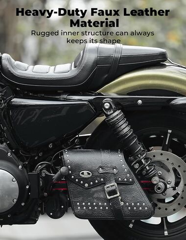 KEMIMOTO دراجة نارية سوينغ الذراع حقيبة Swingarm الجانب حقيبة 7L جلد صناعي متوافق مع Softail Sportster Iron 883، 1200XL نماذج Swingarm المثلثة in Kuwait