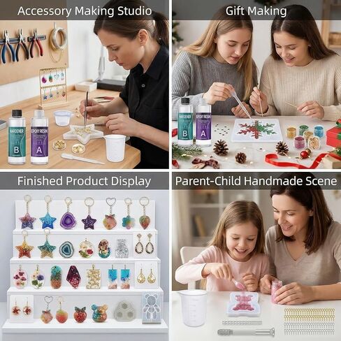 Epoxy Resin Kit and Molds Set,318 PCS Complete Art Starter Kit with Silicone Molds,AB Glue,Glitter,Pigments & Tools.Casting Resin for Jewelry Making,Beginners & Adults.Ultimate Gift for Women & Girls in Saudi Arabia