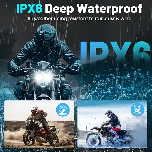 Motorcycle Bluetooth Headset-2 Rider Motorcycle Intercom with Noise Reduction/Waterproof/1000mAh Battery Helmet Speakers Compatible for Most Helmets（ Riding/Snowmobile/Cycling/Sports in Saudi Arabia