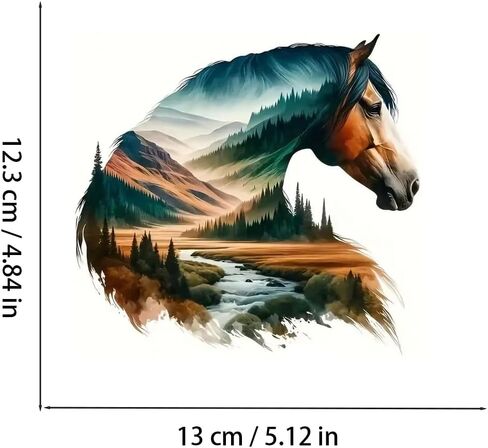 2 PCS Mountain Landscape Horse Vinyl Decal Sticker, Waterproof Removable, for Cars Laptops Trucks - Scenic Wilderness Decorative Sticker (A-217) in Saudi Arabia