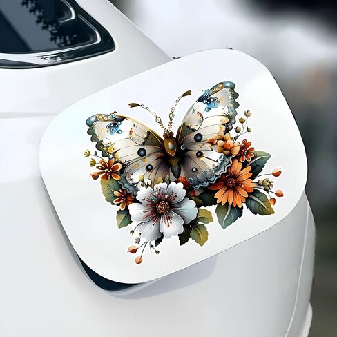 “Flower Butterfly Car Stickers, Waterproof Vinyl Decals for Vehicles, Self-Adhesive Bumper & Body Stickers, Decorative Anime & Flower Design, Removable, Scratch-Resistant, 2-Pack 5.5-Inch" in Saudi Arabia