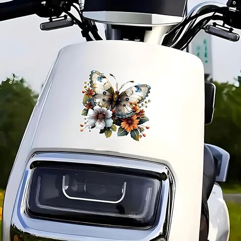 “Flower Butterfly Car Stickers, Waterproof Vinyl Decals for Vehicles, Self-Adhesive Bumper & Body Stickers, Decorative Anime & Flower Design, Removable, Scratch-Resistant, 2-Pack 5.5-Inch" in Saudi Arabia