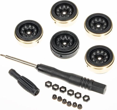 19mm 0.7" Resin Beadlock Wheels for 1:30 SCX30 & 1:32 Ascent-32, Brass Inner clamp Ring in Kuwait
