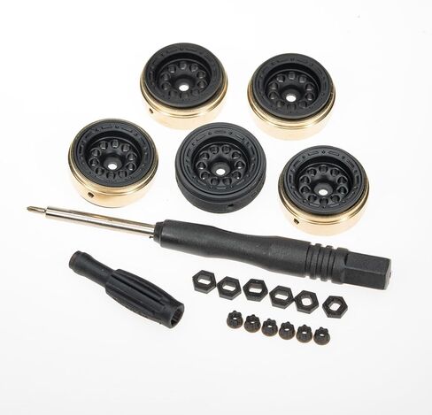 19mm 0.7" Resin Beadlock Wheels for 1:30 SCX30 & 1:32 Ascent-32, Brass Inner clamp Ring in Kuwait