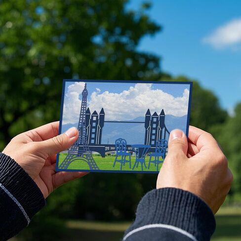 GLOBLELAND Paris Architecture Cutting Dies Metal France Tower Die Cuts Telephone Booths Street Lights Cutting Embossing Templates for Scrapbooking Crafts Paper Cards Making in Kuwait