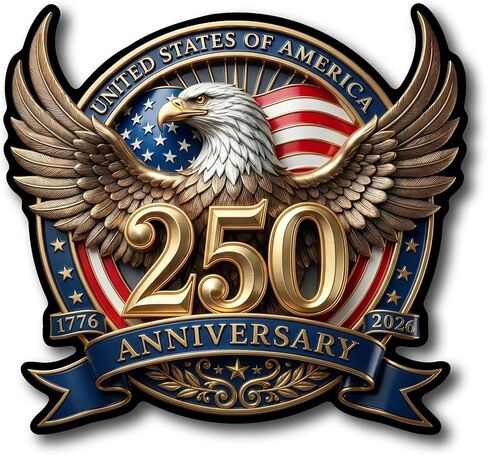 ملصق من الفينيل لذكرى الاستقلال من عام 1776 إلى 2026 - ملصق حرية العلم الأمريكي لصندوق أدوات الكمبيوتر المحمول في السيارة - صنع في الولايات المتحدة الأمريكية - 5.4 بوصة - عبوتان in Kuwait