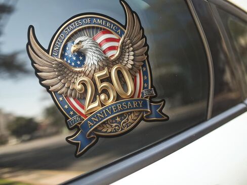 ملصق من الفينيل لذكرى الاستقلال من عام 1776 إلى 2026 - ملصق حرية العلم الأمريكي لصندوق أدوات الكمبيوتر المحمول في السيارة - صنع في الولايات المتحدة الأمريكية - 5.4 بوصة - عبوتان in Kuwait