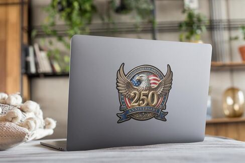ملصق من الفينيل لذكرى الاستقلال من عام 1776 إلى 2026 - ملصق حرية العلم الأمريكي لصندوق أدوات الكمبيوتر المحمول في السيارة - صنع في الولايات المتحدة الأمريكية - 5.4 بوصة - عبوتان in Kuwait