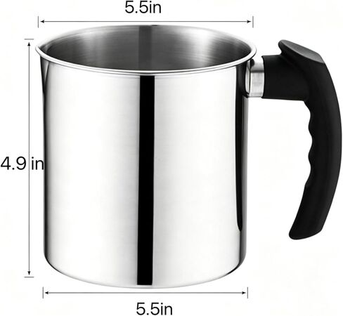 Phinicco 60oz 1.8L Candle Making Pouring Pot Wax Melting Pot and Spoon 304 Stainless Steel Candle Making Pitcher Heat-Resistant Handle in Kuwait