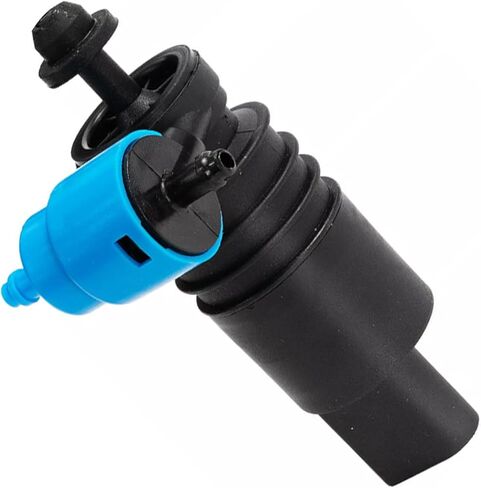 Windshield Washer Pump, 1J6955651 1K6955651 1T0955651A Front Window Washer Pump Fitting, with Rubber Grommets, Compatible with Volkswagen Audi Skoda (Black & Blue) in Kuwait
