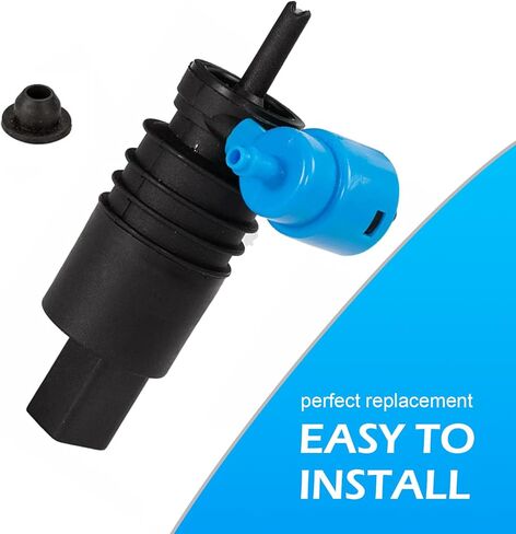 Windshield Washer Pump, 1J6955651 1K6955651 1T0955651A Front Window Washer Pump Fitting, with Rubber Grommets, Compatible with Volkswagen Audi Skoda (Black & Blue) in Kuwait