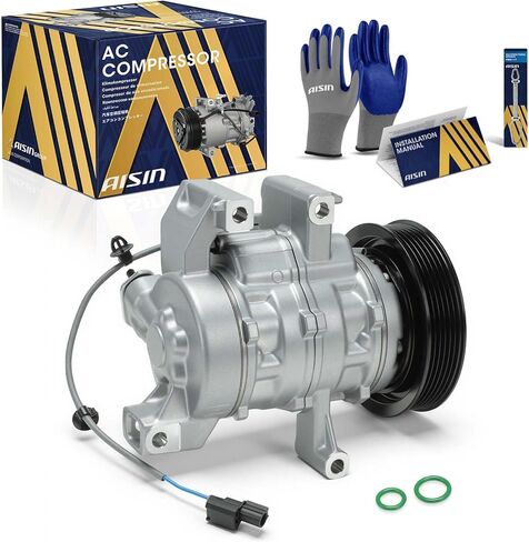ضاغط مكيف هواء AISIN AFTERMARKET ACCH-00790 - متوافق مع Honda HR-V 2016-2022 1.8 لتر - مع أخدود 6 بكرات، مع قابض in Kuwait