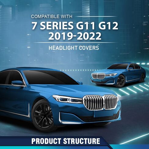PIT66 غطاء عدسة المصباح الأمامي زوج اليسار واليمين متوافق مع BMW 7 Series G11 G12 2019 2020 2021 2022 نماذج تجميل غطاء عدسة المصباح الأمامي شفاف in Kuwait