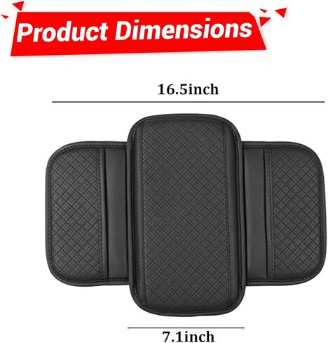 Car Center Console Cover, Vehicle Arm Rest Cover Cushion with 2 Storage Bags, Automotive Interior Armrest Box Middle Console Protector, Universal for SUV Sedan Truck (Black) in Kuwait
