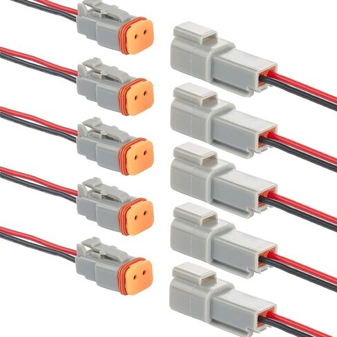 MUYI 10 Kit 2 Pin Way DT04-2P DT06-2S موصل مقاوم للمياه 13 أمبير مستمر 14-18 AWG DT موصل سلسلة in Kuwait
