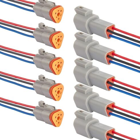MUYI 10 Kit 2 Pin Way DT04-2P DT06-2S موصل مقاوم للمياه 13 أمبير مستمر 14-18 AWG DT موصل سلسلة in Kuwait