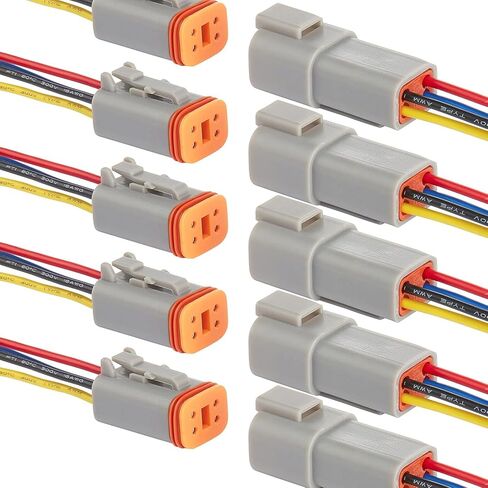 MUYI 10 Kit 2 Pin Way DT04-2P DT06-2S موصل مقاوم للمياه 13 أمبير مستمر 14-18 AWG DT موصل سلسلة in Kuwait