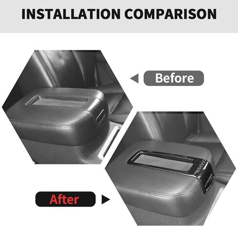 RT-TCZ Armrest Storage Box Cover Trim Decoration Interior Accessories for Chevy Avalanche/Suburban/Tahoe/Silverado 2007-2013,for GMC Yukon/Sierra 2007-2013 (Black Carbon Fiber) in Kuwait
