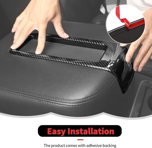 RT-TCZ Armrest Storage Box Cover Trim Decoration Interior Accessories for Chevy Avalanche/Suburban/Tahoe/Silverado 2007-2013,for GMC Yukon/Sierra 2007-2013 (Black Carbon Fiber) in Kuwait