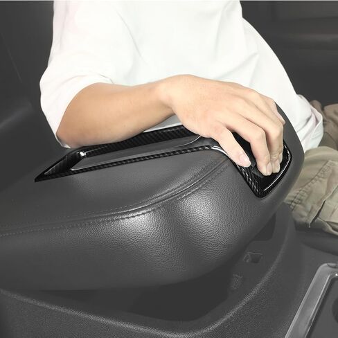 RT-TCZ Armrest Storage Box Cover Trim Decoration Interior Accessories for Chevy Avalanche/Suburban/Tahoe/Silverado 2007-2013,for GMC Yukon/Sierra 2007-2013 (Black Carbon Fiber) in Kuwait