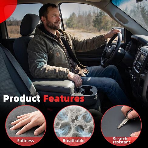 Center Console Armrest Lid Compatible with 2002-2012 Dodge Ram 1500 2500 3500 Replace WP051DVAA 1QA10BD3AA 924-876 in Saudi Arabia
