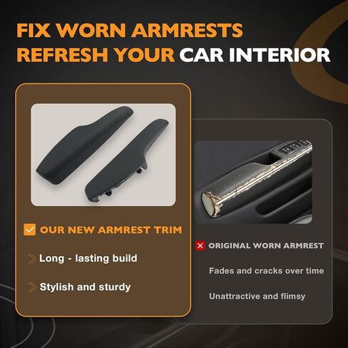 HQPASFY Door Armrest Trim Front, Compatible with 2011-2023 Dodge Charger Chrysler 300, Driver & Passenger Side Pair, Replaces# 1WK37DX9AB 1WK36YSAAB Black in Kuwait