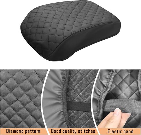 Center Console Cover Compatible with Ford Escape & Cmax 2013-2016, Leather Armrest Cover Lid Protector, Elbow Arm Rest Covering, Anti-Scratch, Black in Kuwait