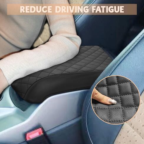 Center Console Cover Compatible with Ford Escape & Cmax 2013-2016, Leather Armrest Cover Lid Protector, Elbow Arm Rest Covering, Anti-Scratch, Black in Kuwait