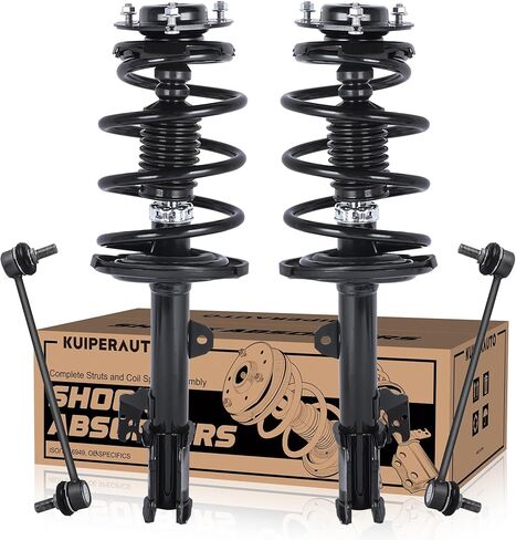 KUIPERAUTO 4 قطع دعامات أمامية Sway Bar Links متوافقة مع 2011-2013 Toyota Highlander 2010-2015 Lexus RX350 RX450h 172765 172766 مع دعامات زنبركية ملفوفة كاملة وصلات شريط Sway Bar in Kuwait