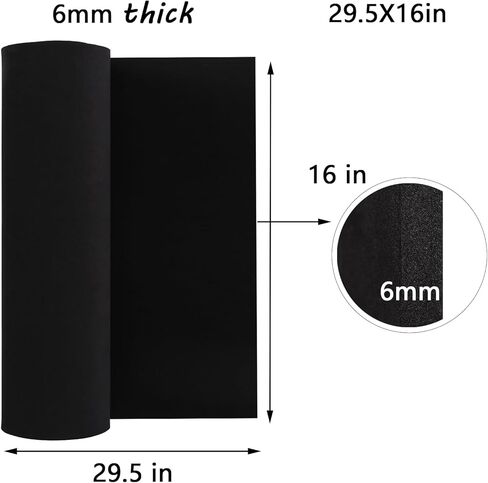 6mm EVA Foam Roll for Cosplay and Crafting, 16 x 29.5in Black, Premium Costume Making Material, Smooth Surface Roll, 90 kg/m3. in Saudi Arabia