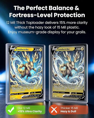 5.4" x 7.4" Jumbo Card Sleeves Hard Plastic, 25 Pack Toploaders Card Protectors Fits up to 5.67 x 7.64 in Oversized Trading Cards & Photos, 35PT Semi Rigid PVC Holder Archival Safe (Blue Tint) in Saudi Arabia
