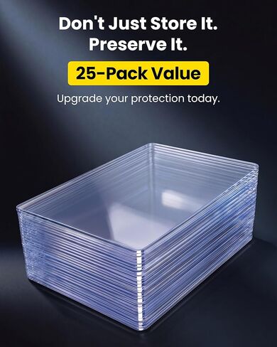 5.4" x 7.4" Jumbo Card Sleeves Hard Plastic, 25 Pack Toploaders Card Protectors Fits up to 5.67 x 7.64 in Oversized Trading Cards & Photos, 35PT Semi Rigid PVC Holder Archival Safe (Blue Tint) in Saudi Arabia