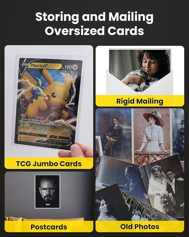 5.4" x 7.4" Jumbo Card Sleeves Hard Plastic, 25 Pack Toploaders Card Protectors Fits up to 5.67 x 7.64 in Oversized Trading Cards & Photos, 35PT Semi Rigid PVC Holder Archival Safe (Blue Tint) in Saudi Arabia